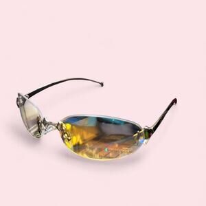 Blue light unisex rimless sunglasses rave cyberpunk cyber goth dark fairy y2k